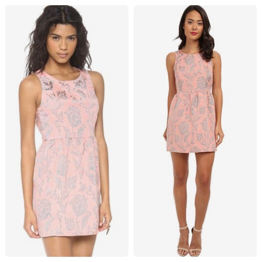 NEW BB Dakota Adling Metallic Jacquard Floral Mini Dress